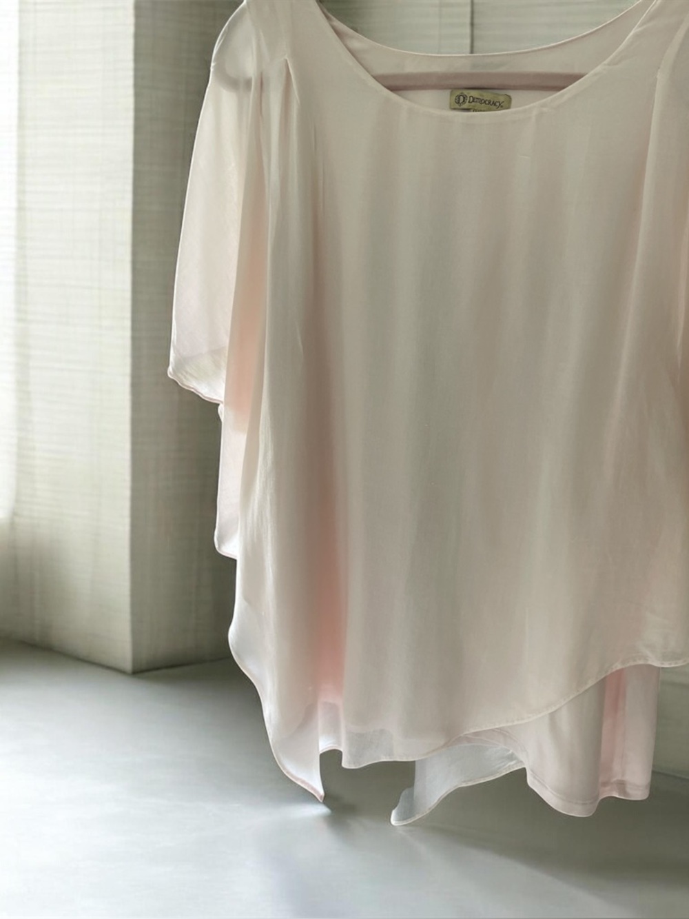 Democracy Light Pink Chiffon Overlay Blouse